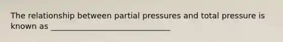 The relationship between partial pressures and total pressure is known as ______________________________