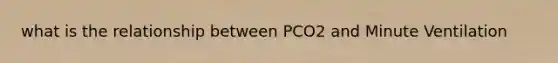 what is the relationship between PCO2 and Minute Ventilation