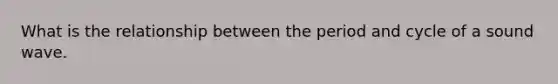 What is the relationship between the period and cycle of a sound wave.