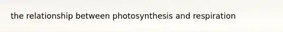 the relationship between photosynthesis and respiration