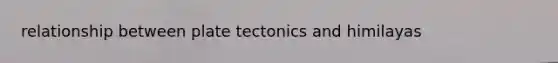 relationship between plate tectonics and himilayas