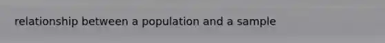 relationship between a population and a sample
