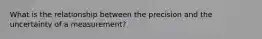 What is the relationship between the precision and the uncertainty of a measurement?