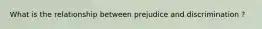 What is the relationship between prejudice and discrimination ?