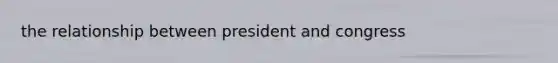 the relationship between president and congress