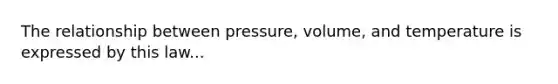 The relationship between pressure, volume, and temperature is expressed by this law...