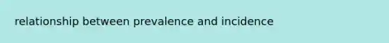 relationship between prevalence and incidence