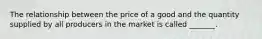 The relationship between the price of a good and the quantity supplied by all producers in the market is called _______.