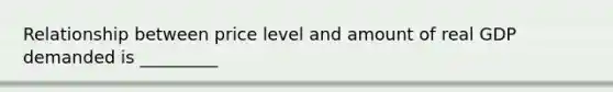 Relationship between price level and amount of real GDP demanded is _________