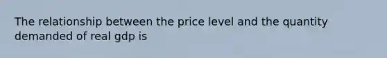 The relationship between the price level and the quantity demanded of real gdp is