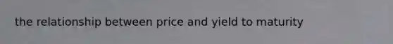 the relationship between price and yield to maturity
