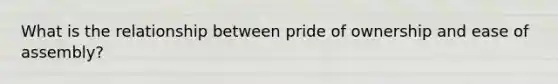 What is the relationship between pride of ownership and ease of assembly?