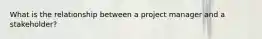 What is the relationship between a project manager and a stakeholder?