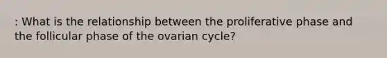 : What is the relationship between the proliferative phase and the follicular phase of the ovarian cycle?