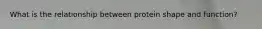 What is the relationship between protein shape and function?
