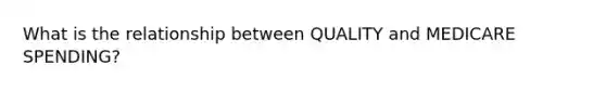 What is the relationship between QUALITY and MEDICARE SPENDING?