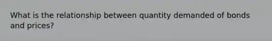 What is the relationship between quantity demanded of bonds and prices?