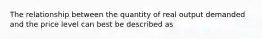 The relationship between the quantity of real output demanded and the price level can best be described as