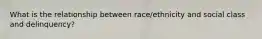 What is the relationship between race/ethnicity and social class and delinquency?