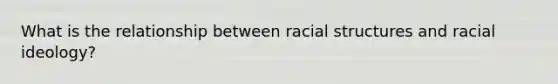 What is the relationship between racial structures and racial ideology?