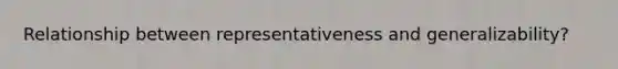 Relationship between representativeness and generalizability?