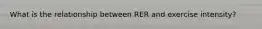 What is the relationship between RER and exercise intensity?