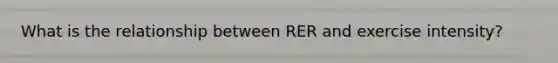 What is the relationship between RER and exercise intensity?