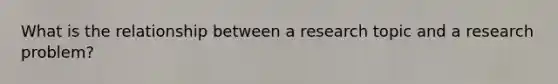 What is the relationship between a research topic and a research problem?