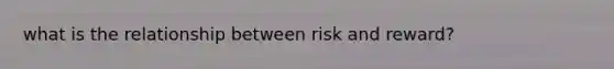 what is the relationship between risk and reward?