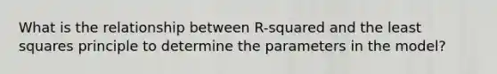 What is the relationship between R-squared and the least squares principle to determine the parameters in the model?