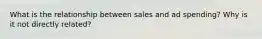 What is the relationship between sales and ad spending? Why is it not directly related?