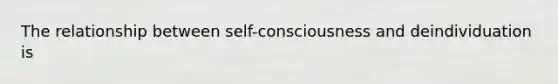 The relationship between self-consciousness and deindividuation is