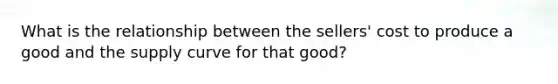 What is the relationship between the sellers' cost to produce a good and the supply curve for that good?