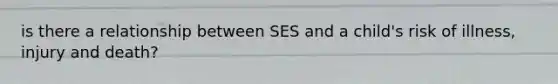 is there a relationship between SES and a child's risk of illness, injury and death?