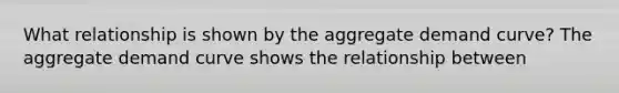 What relationship is shown by the aggregate demand curve? The aggregate demand curve shows the relationship between