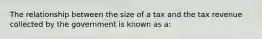 The relationship between the size of a tax and the tax revenue collected by the government is known as a: