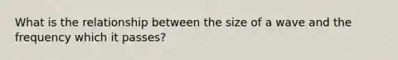 What is the relationship between the size of a wave and the frequency which it passes?