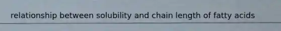 relationship between solubility and chain length of fatty acids