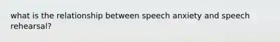 what is the relationship between speech anxiety and speech rehearsal?