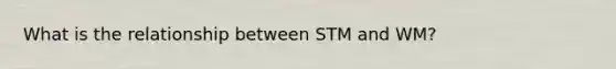 What is the relationship between STM and WM?