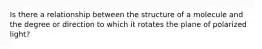 Is there a relationship between the structure of a molecule and the degree or direction to which it rotates the plane of polarized light?