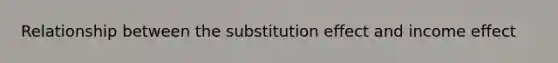 Relationship between the substitution effect and income effect