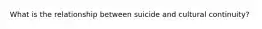 What is the relationship between suicide and cultural continuity?