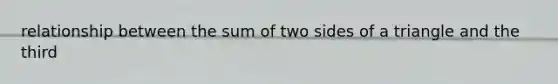 relationship between the sum of two sides of a triangle and the third