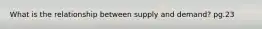 What is the relationship between supply and demand? pg.23