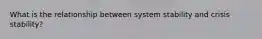 What is the relationship between system stability and crisis stability?