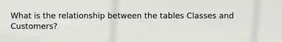 What is the relationship between the tables Classes and Customers?