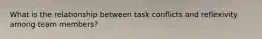 What is the relationship between task conflicts and reflexivity among team members?