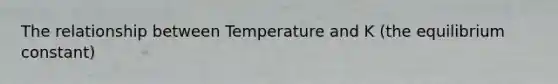 The relationship between Temperature and K (the equilibrium constant)