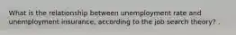 What is the relationship between unemployment rate and unemployment insurance, according to the job search theory? .